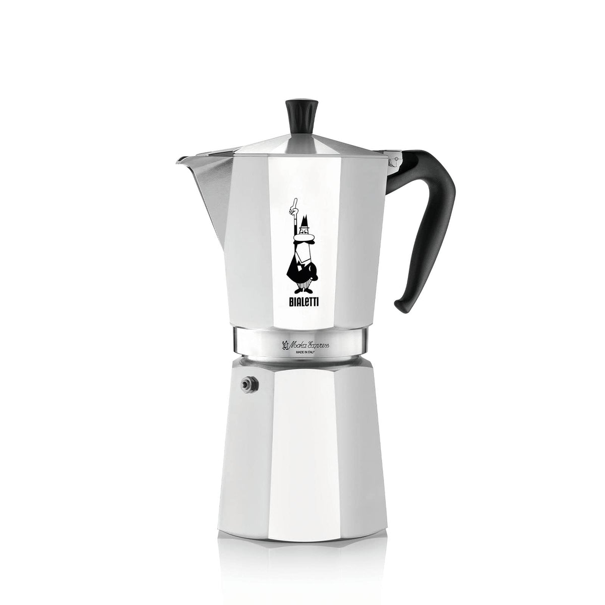 Bialetti Moka Express Caffettiera, Manico Anti Scottatura, Non Adatta A Induzione, Alluminio, Argento, 3 Tazze (130 ml)