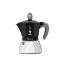Bialetti Caffettiera Moka Induction, 2 Tazze (100 ml), Adatta a Tutti i piani cottura, Design Elegante, Nero