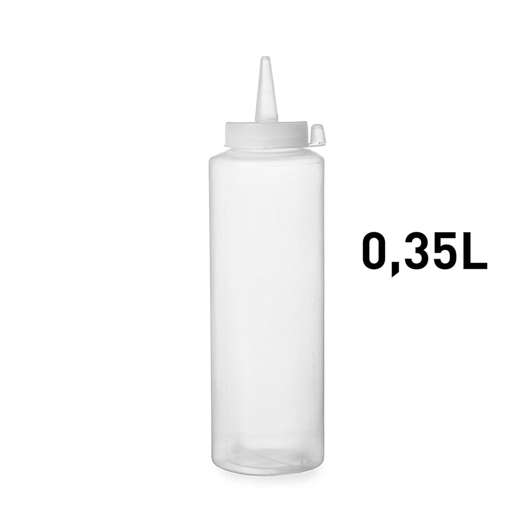 HENDI Squeezable Measuring Bottle, 350 ml, Transparent