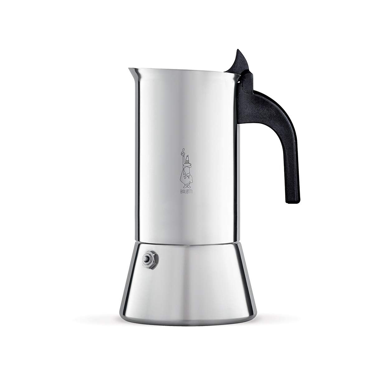 Bialetti Venus - Caffettiera ad induzione, Acciaio inossidabile, Adatta a tutti i tipi di piatti, 4 tazze da caffè (170 ml), Argento