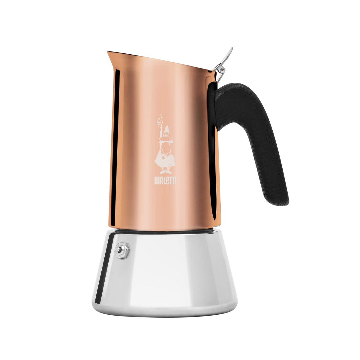 Bialetti Venus - Caffettiera ad induzione, Acciaio inossidabile, Adatta a tutti i tipi di piatti, 4 tazze da caffè (170 ml), Argento