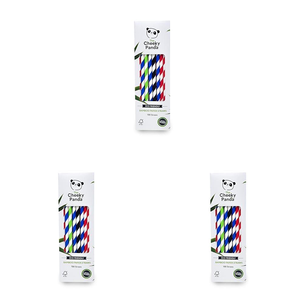 The Cheeky Panda Multicoloured Bamboo Straws | 100 Pieces | 200 mm