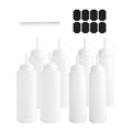 6 Pcs Kitchen Bottles 4 Pcs 500ml & 2 Pcs 360ml Total Capacity 2600ml Squeezer Kitchen Squeezer Oil Dispenser Chef's Plastic Oil Bottle Measuring Bottle (18oz + 12oz)