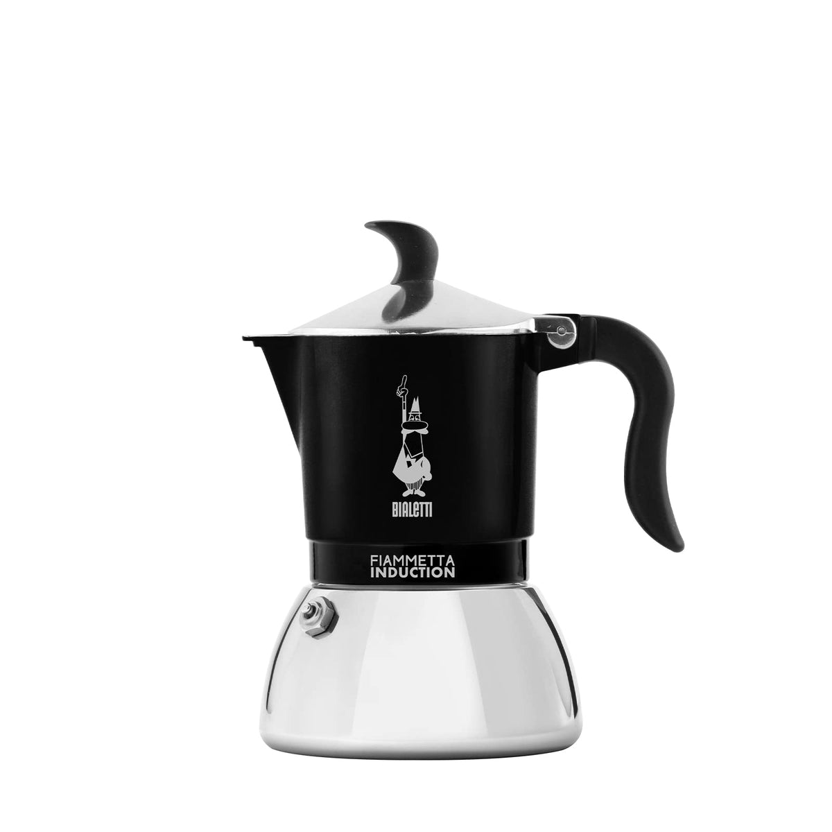 Bialetti Caffettiera Fiammetta Induction, 2 Tazze (100 ml), Adatta a Tutti i Piani Cottura, Design Elegante, Rosso