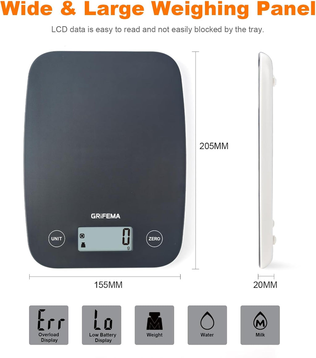 GRIFEMA GA2004 Kitchen Scale with LCD Display 11 lbs