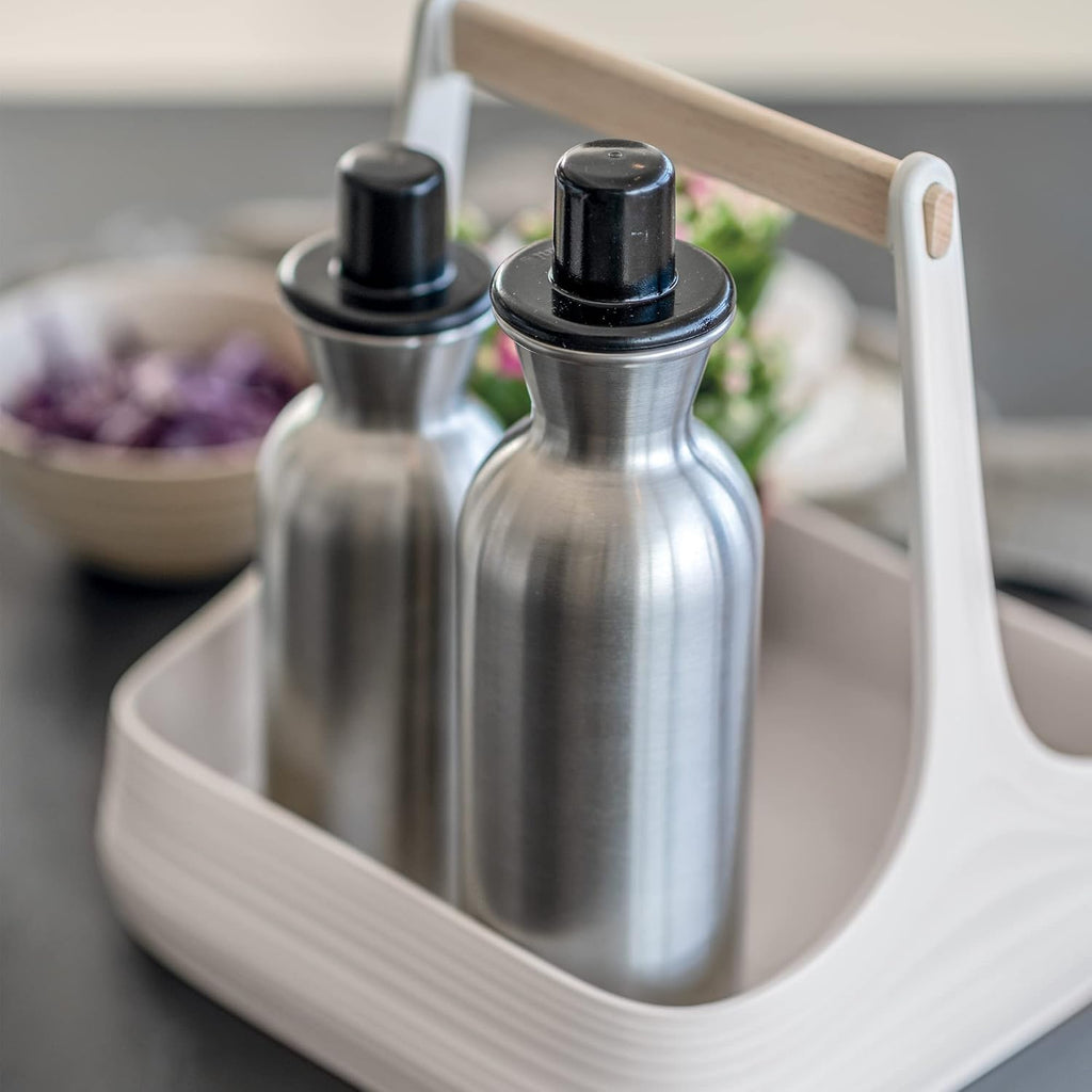 Guzzini - Kitchen Active Design, Perfect Dressing Steel Edition, Stainless Steel Oil/Vinegar Pot - Black, Ø 6.5 x H 22.5 cm | 500 CC - 11720110