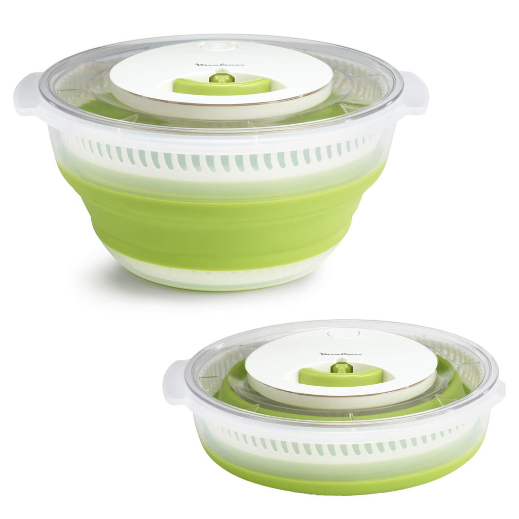 Moulinex Classic Centrifuga per insalata 5 L (5/7 peri), lavabile in lavastoviglie, Essa la insalata in modo semplice e veloce, pulsante stop, prodotto in Francia K1690104, prodotto in Francia