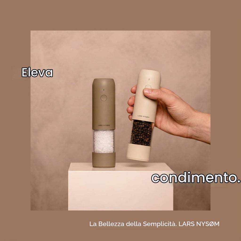 LARS NYSØM Electric Salt and Pepper Mill Set – Automatic USB Rechargeable