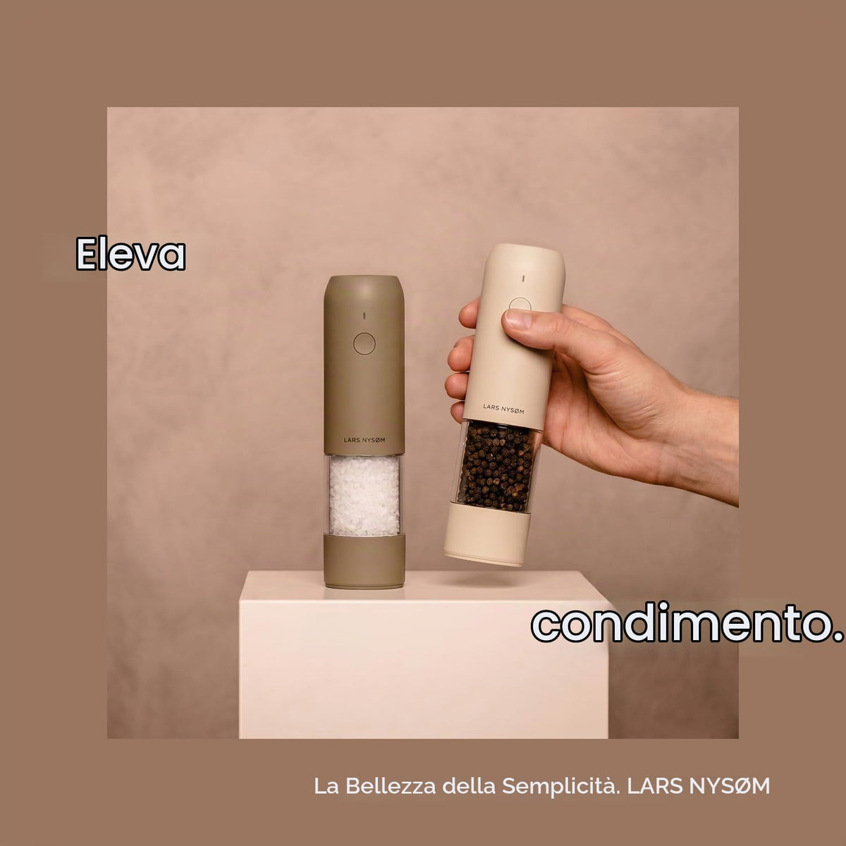 LARS NYSØM Electric Salt and Pepper Mill Set – Automatic USB Rechargeable