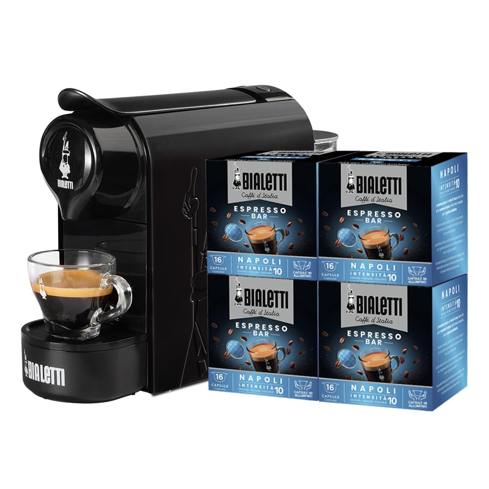 Bialetti Gioia Espresso Machine Including 32 Capsules, Works Only with Capsules, Black