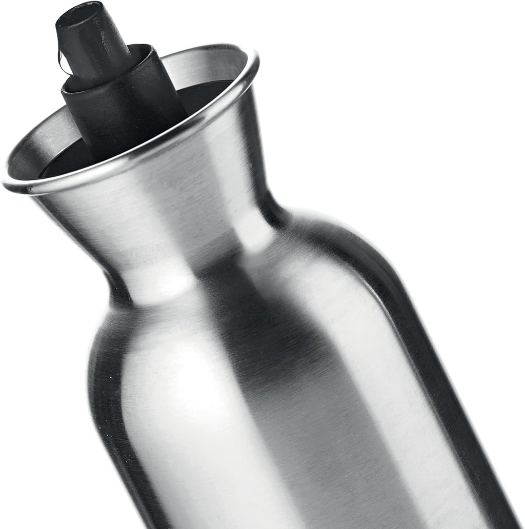 Guzzini - Kitchen Active Design, Perfect Dressing Steel Edition, Stainless Steel Oil/Vinegar Pot - Black, Ø 6.5 x H 22.5 cm | 500 CC - 11720110
