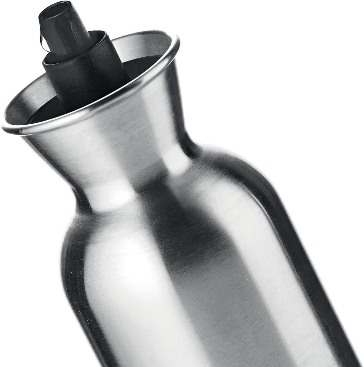 Guzzini - Kitchen Active Design, Perfect Dressing Steel Edition, Stainless Steel Oil/Vinegar Pot - Black, Ø 6.5 x H 22.5 cm | 500 CC - 11720110