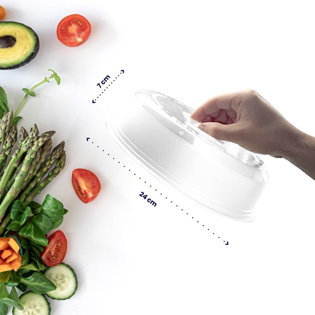Coperchio microonde senza bpa per riscaldare gli alimenti - Coperchio per microonde antischizzo di 24 cm - Perfetto per proteggere i piatti alimentari