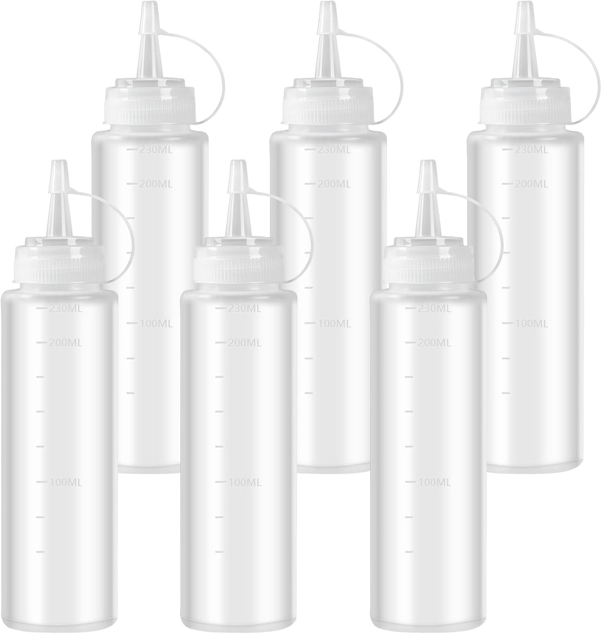 6 Pcs Squeeze Bottle, 240 ml, Plastic Bottle for Ketchup Oil Painting