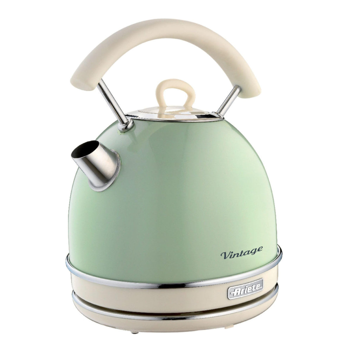 Ariete Vintage 2868 Kettle with Cordless Base 360° Automatic Shut-Off, Capacity 1 L, Stainless Steel, 1600 W, Green
