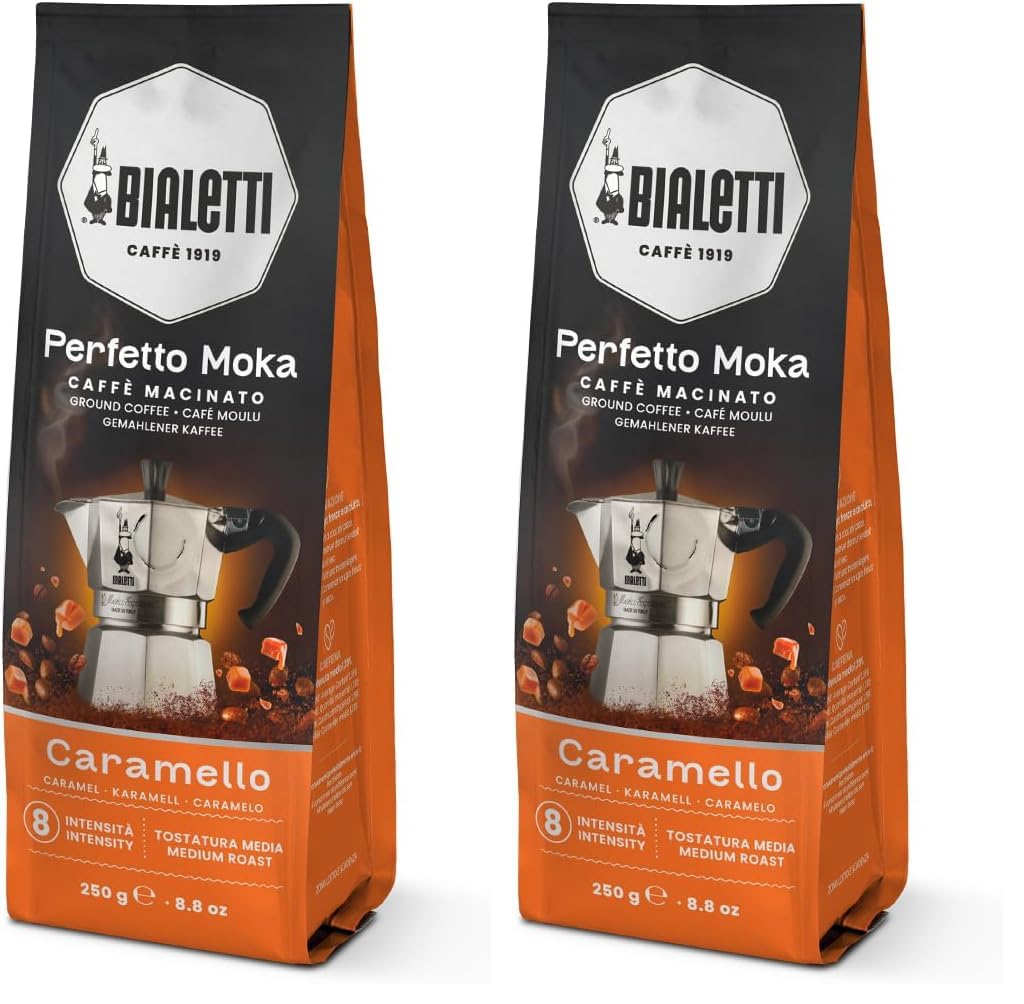 Bialetti Perfetto Moka Caffè Macinato, Gusto Nocciola - 1 x 250 gr