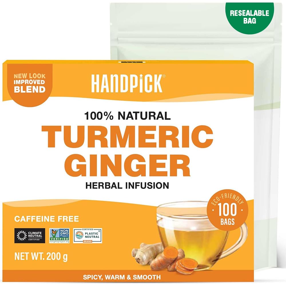 HANDPICK, Spearmint Tea - 100 The Menta Filtri - Senza Caffeina- Con Foglie Puri di Tisana Menta Verde - Miscela Naturalmente Rinfrescante