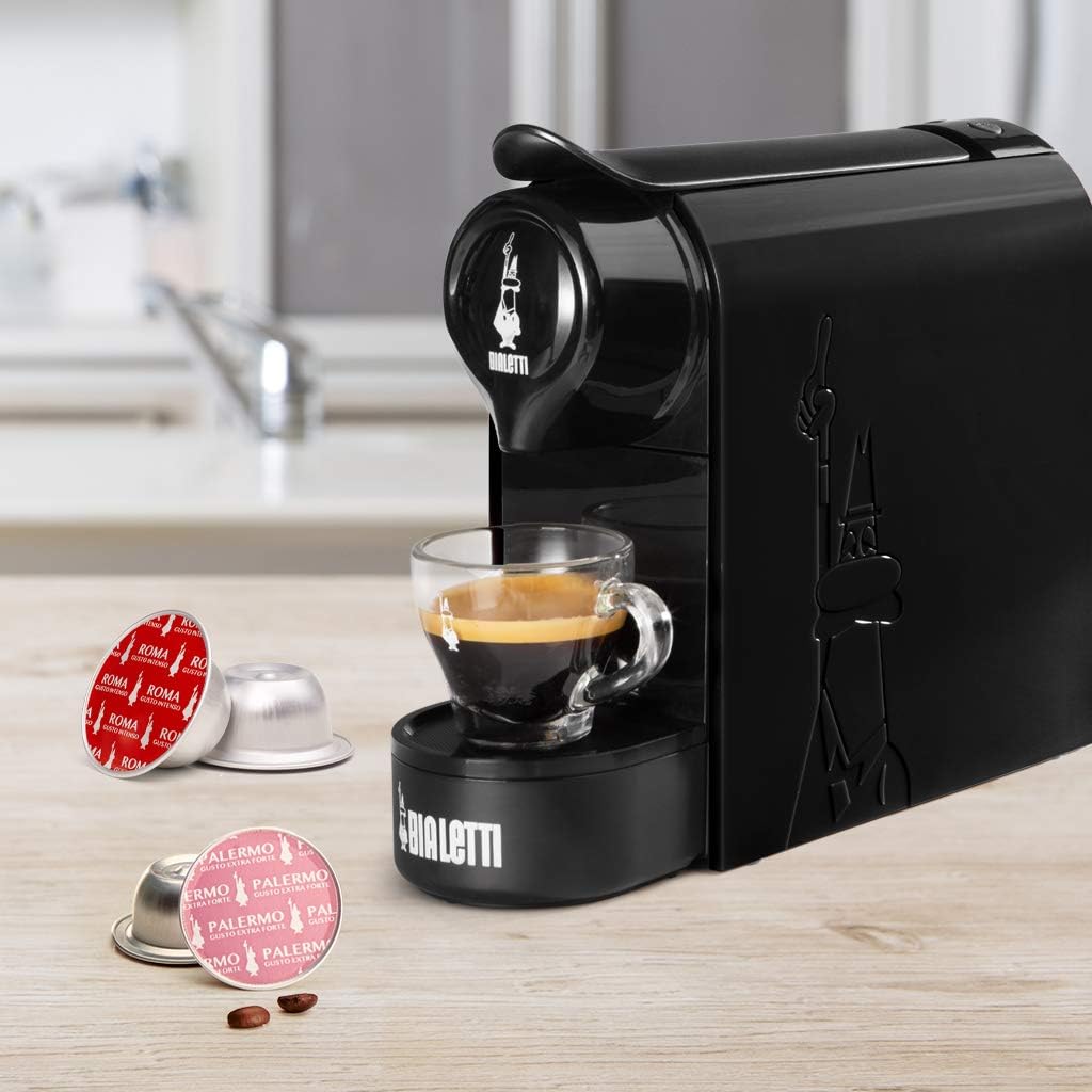 Bialetti Gioia Espresso Machine Including 32 Capsules, Works Only with Capsules, Black
