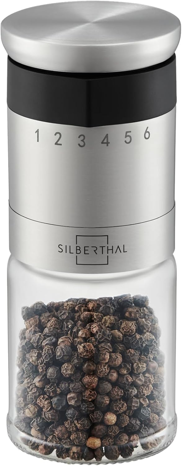SILBERTHAL Pepper and Salt Grinder Adjustable 6 Levels - Stainless Steel