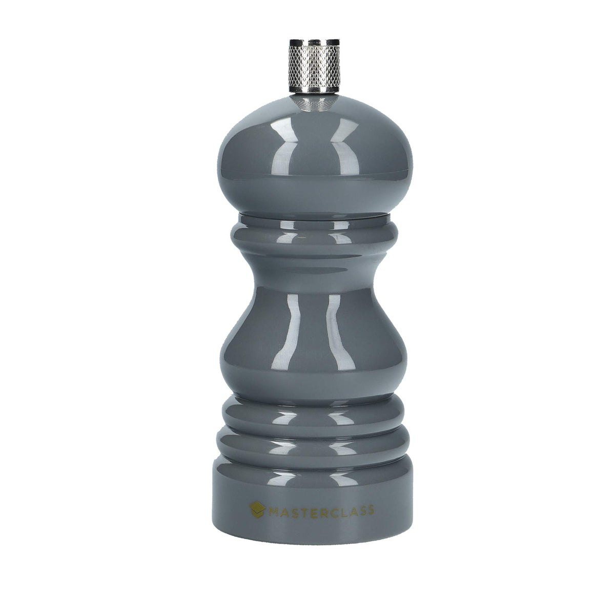 MasterClass 12 cm Pepper Mill or Salt Mill with Interchangeable Cap, Plastic, White