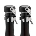 WOTOR Sparkling Wine Stopper, Wine Bottle Stoppers, Leak Proof, Keep Fresh, Reusable Wine Accessories, Suitable for Red Wine, Champagne, Prosecco, Sparkling Wine (Black, 2 Pack)