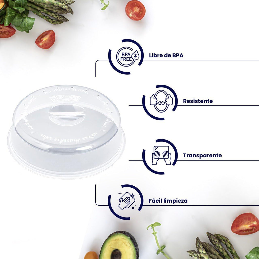 Coperchio microonde senza bpa per riscaldare gli alimenti - Coperchio per microonde antischizzo di 24 cm - Perfetto per proteggere i piatti alimentari