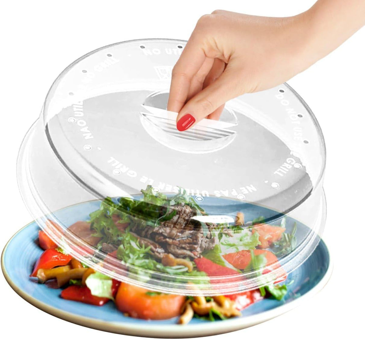Coperchio microonde senza bpa per riscaldare gli alimenti - Coperchio per microonde antischizzo di 24 cm - Perfetto per proteggere i piatti alimentari