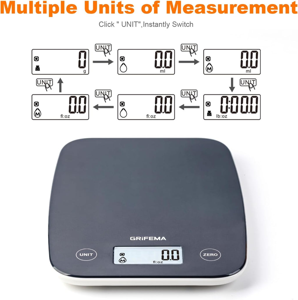 GRIFEMA GA2004 Kitchen Scale with LCD Display 11 lbs