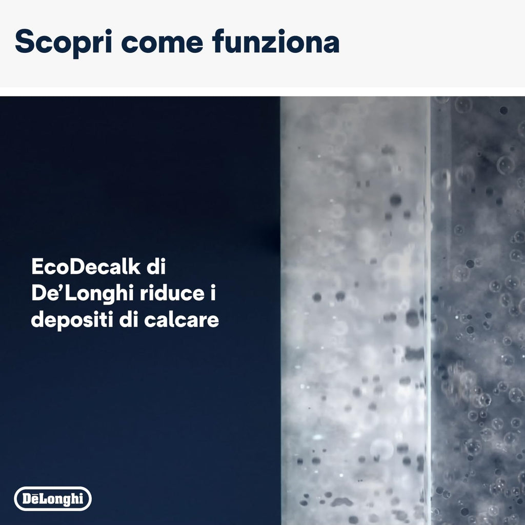 De'Longhi EcoDecalk Decalcificante DLSC500, 5 Dosi di Decalcificazione, Accessorio Manutenzione Macchina da Caffè, Ingredienti di Origine Vegetale, Bottiglia Con 5 Dosi, 500ml