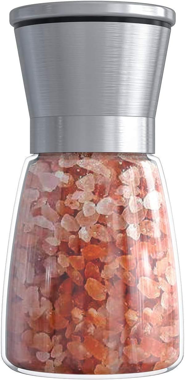 Stainless Steel Pepper Mill with Adjustable Ceramic Manual Crusher Herb Grinder Suitable for Coarse Sea Salt, Peppercorns