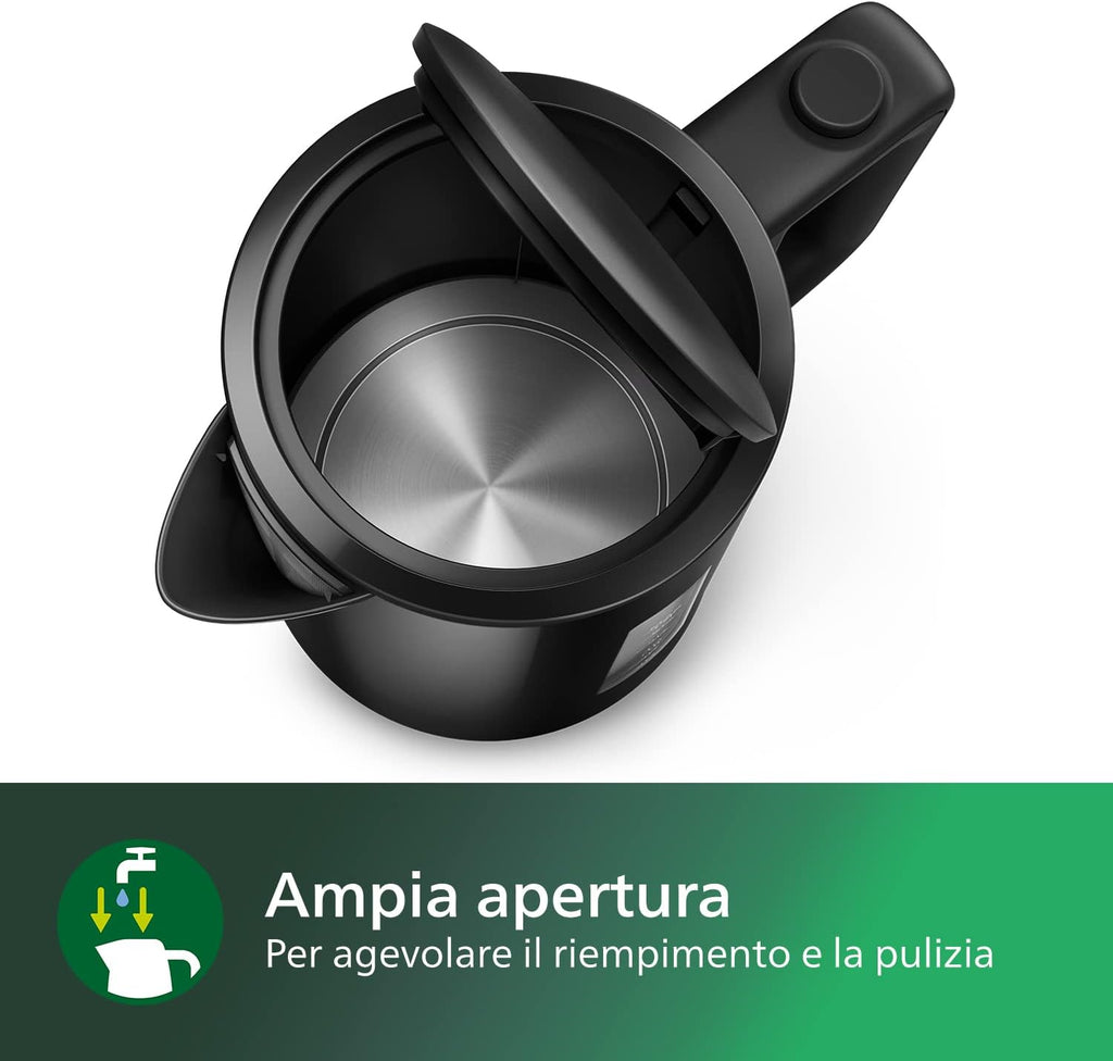Philips Bollitore Elettrico 3000, 1,7 L, Ebollizione rapida, Nero