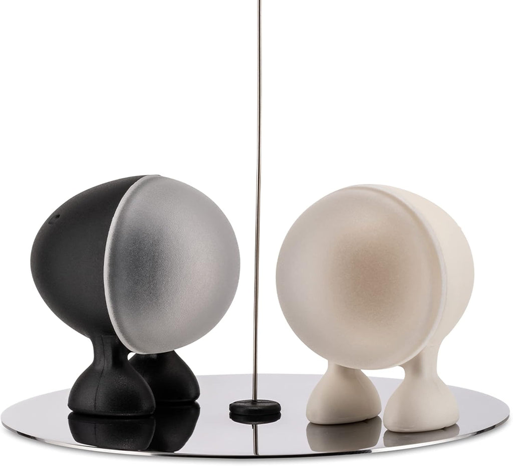 Alessi Lilliput ASG02 O Design Salt and Pepper Set, Black/White