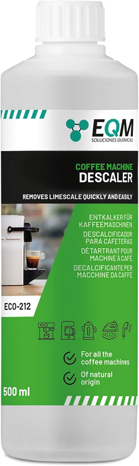 EQM - ECO- 212 - Descaler for Coffee Machines - 500 ml - 100% Natural Origin - Compatible with All Coffee Machines