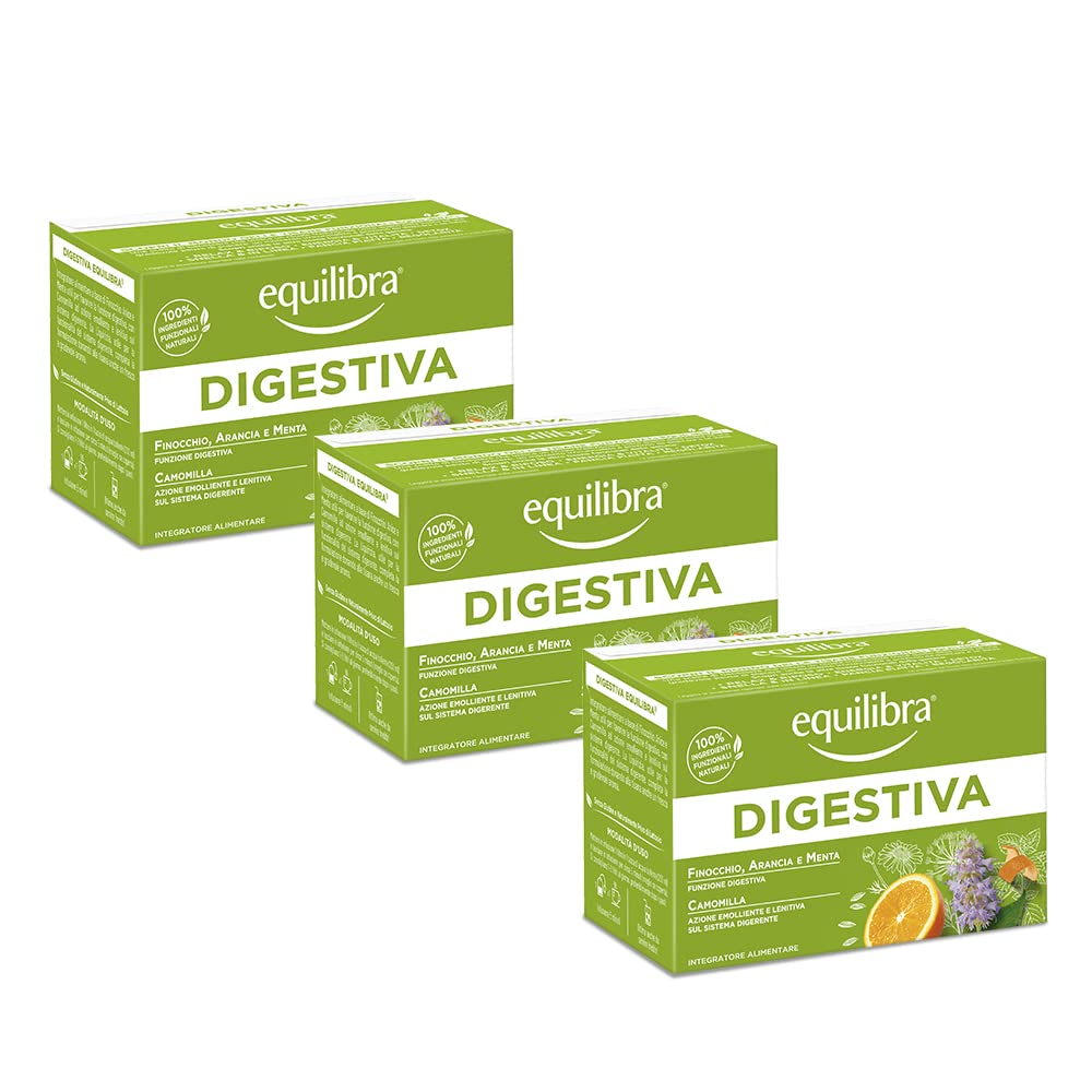 equilibra Integratori Alimentari, Tisana Pancia Piatta, 100% Ingredienti Funzionali per la Funzione Digestiva, con Finocchio, Anice Stellato e Carvi, Materiali 100% Riciclabili, 15 Filtri