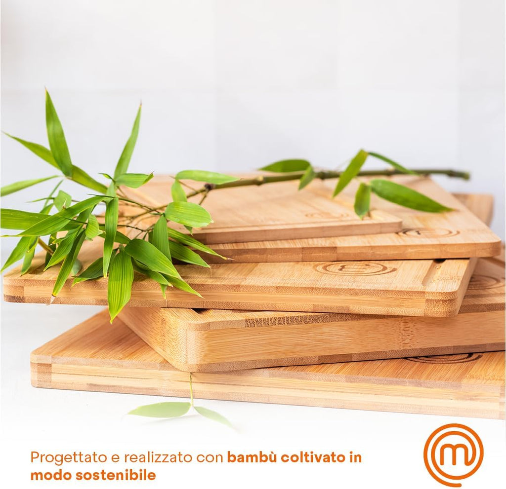 MasterChef Taglieri Legno, Set Tagliere Cucina in Bamboo, 3 Pezzi: