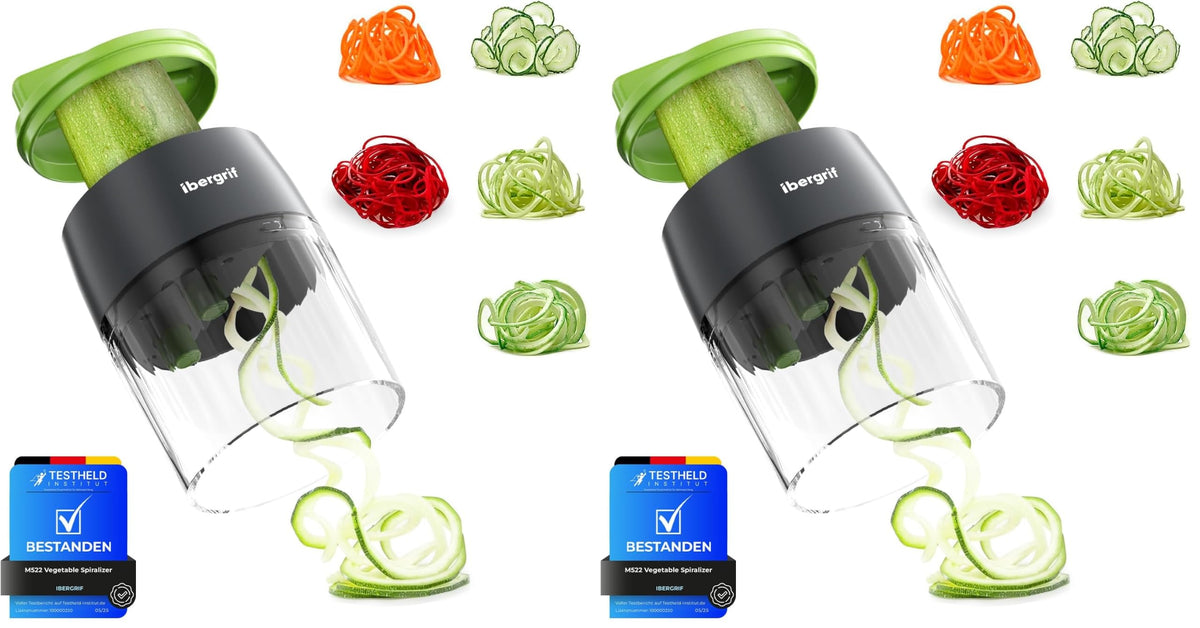 Ibergrif M522 Spiralizzatore di Verdure, Taglia Verdure 4 in 1