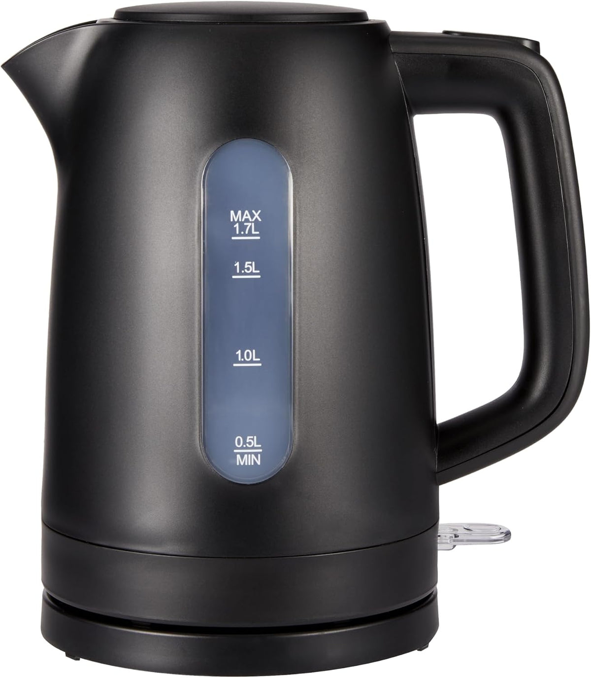 Amazon Basics Electric Kettle, 1.7L, 2200 W, BPA Free with 360° Base, Automatic Shut-off and Removable Anti-Limescale Filter, Matte Black