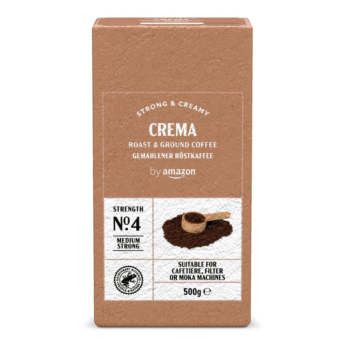 by Amazon House Blend Classic Caffè Torrefatto E Macinato 100% Arabica Intensità 3 - Delicato, 250g e