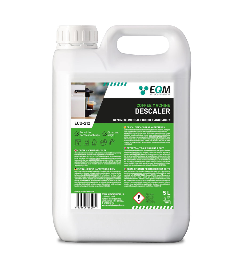 EQM - ECO- 212 - Descaler for Coffee Machines - 500 ml - 100% Natural Origin - Compatible with All Coffee Machines
