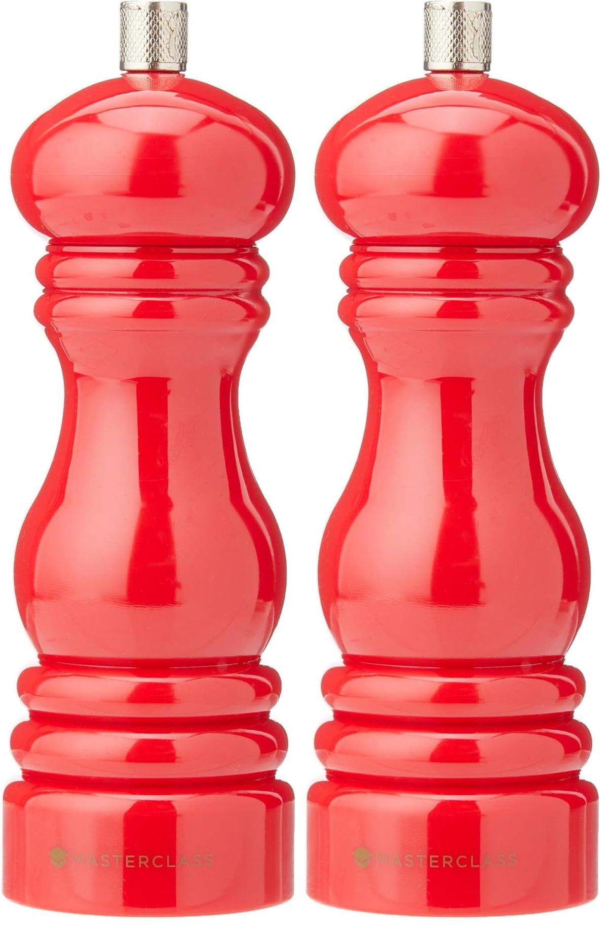 MasterClass 12 cm Pepper Mill or Salt Mill with Interchangeable Cap, Plastic, White