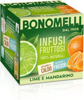 Bonomelli - Infusi Fruttosi, Lime e Mandarino, Confezione da 12 Filtri, Infusione a Caldo e a Freddo, Ingredienti 100% Naturali (24g)