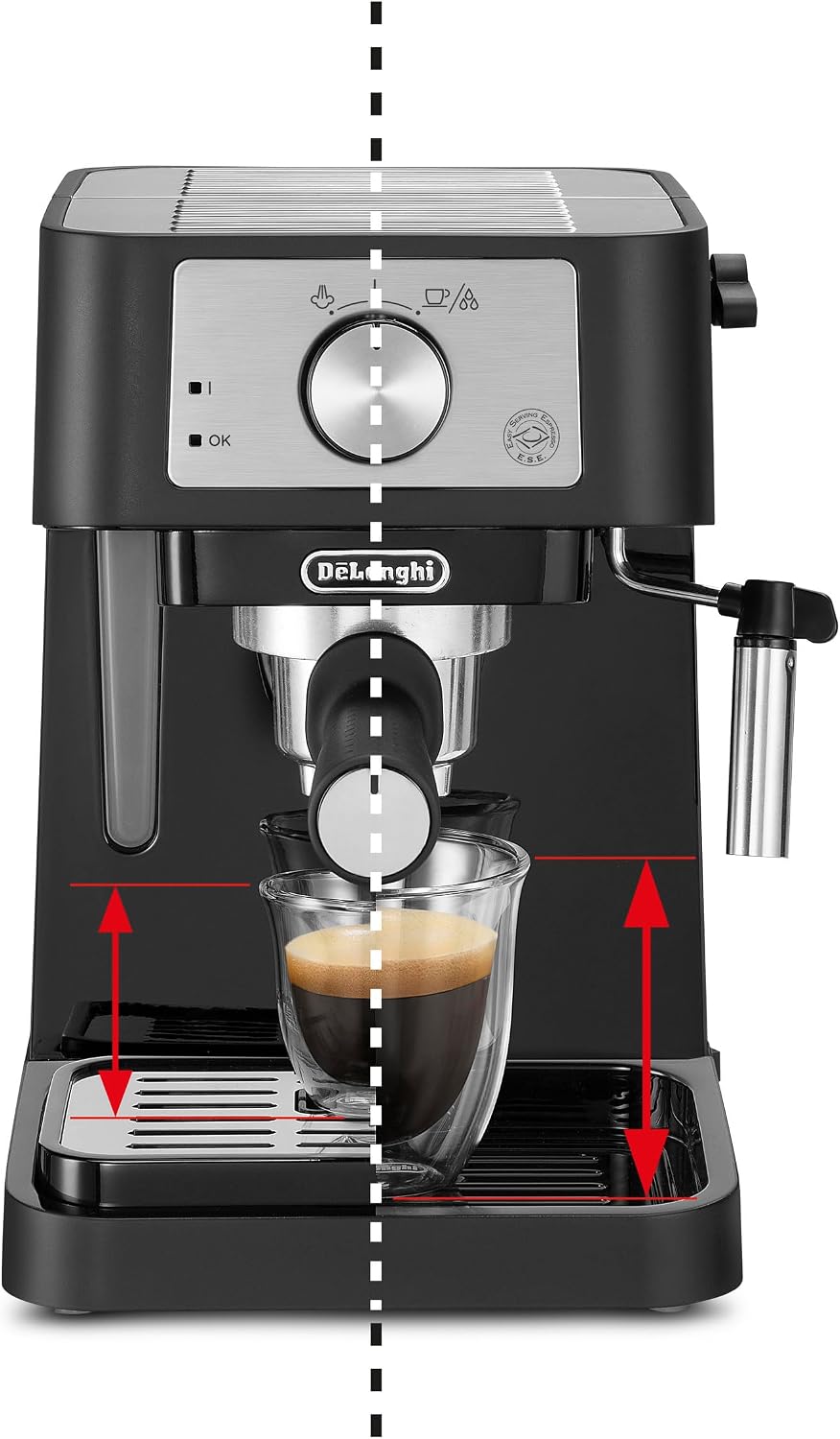 De'Longhi EC260.BK Coffee Machine for Powder or Pods E.S.E. Manual Milk