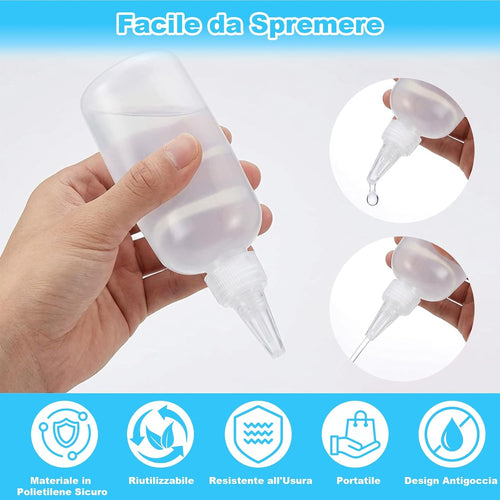 12 x 100 ml Plastic Squeeze Bottles, Squeeze Bottles, Liquid Bottles for Sauces, Ketchup
