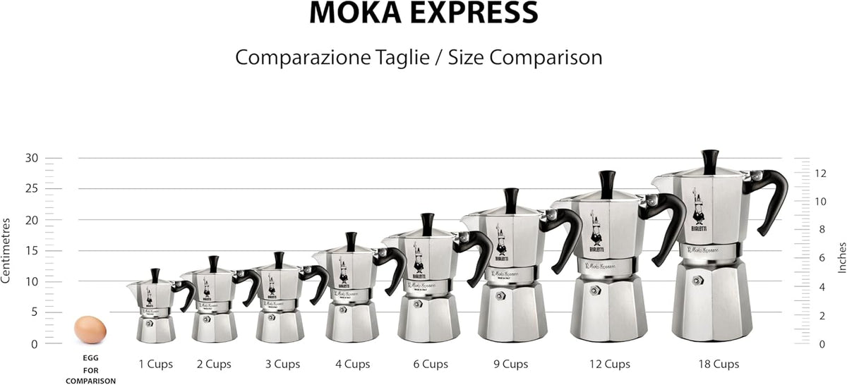 Bialetti Moka Express Caffettiera, Manico Anti Scottatura, Non Adatta A Induzione, Alluminio, Argento, 3 Tazze (130 ml)
