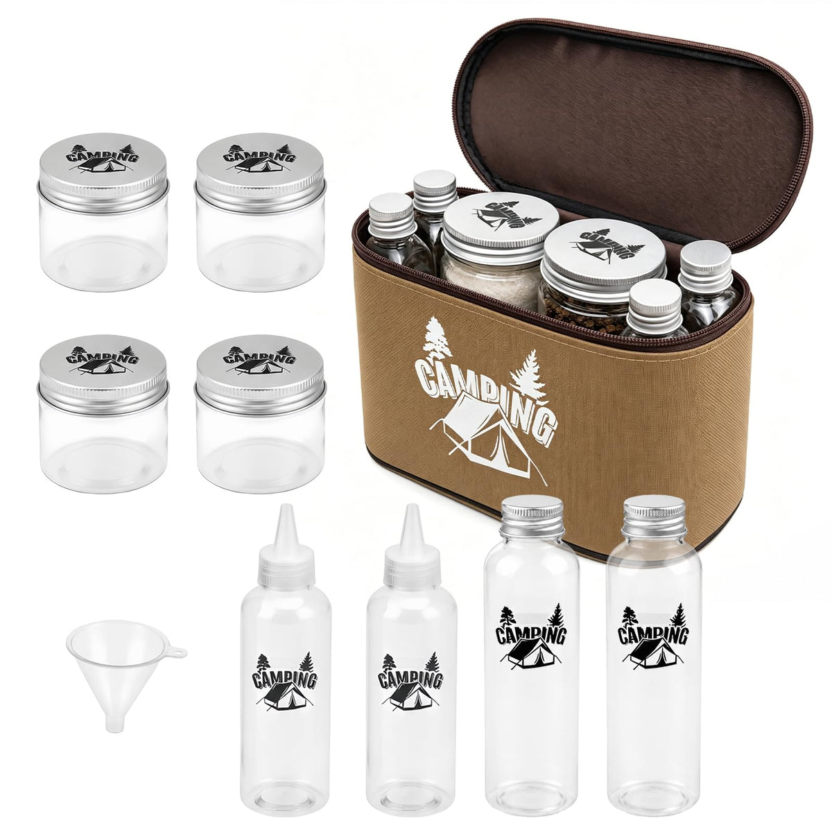 RoseFlower 6 x Portable Bottle of Holder Conditioning, Salt Oil Holder for Outdoor Travel, Spice Jar, Transparent Seasoning and Vinegar Bottle Container for Transportation Travel, Camping