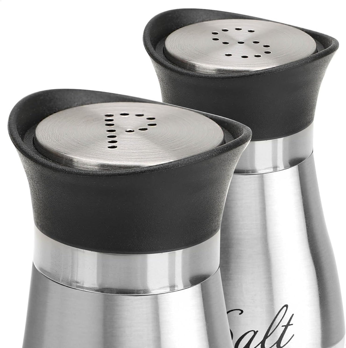 COM-FOUR® 2 Piece Salt and Pepper Shaker Set from Stainless Steel and Glass