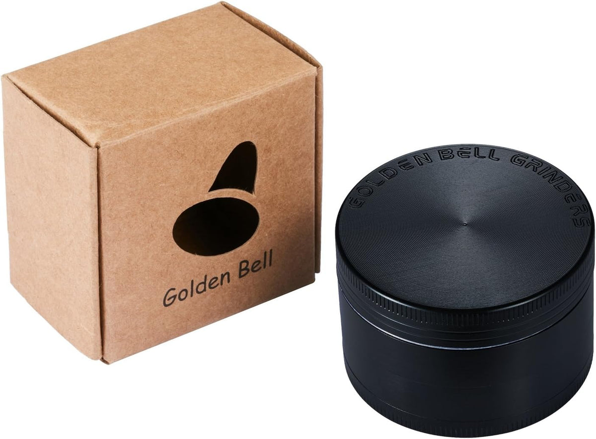 LIHAO Grinder Macina per Spezie e Erbe in Lega di Zinco in 4 pezzi, Nero, Design Ergonomico, 2”(50mm)