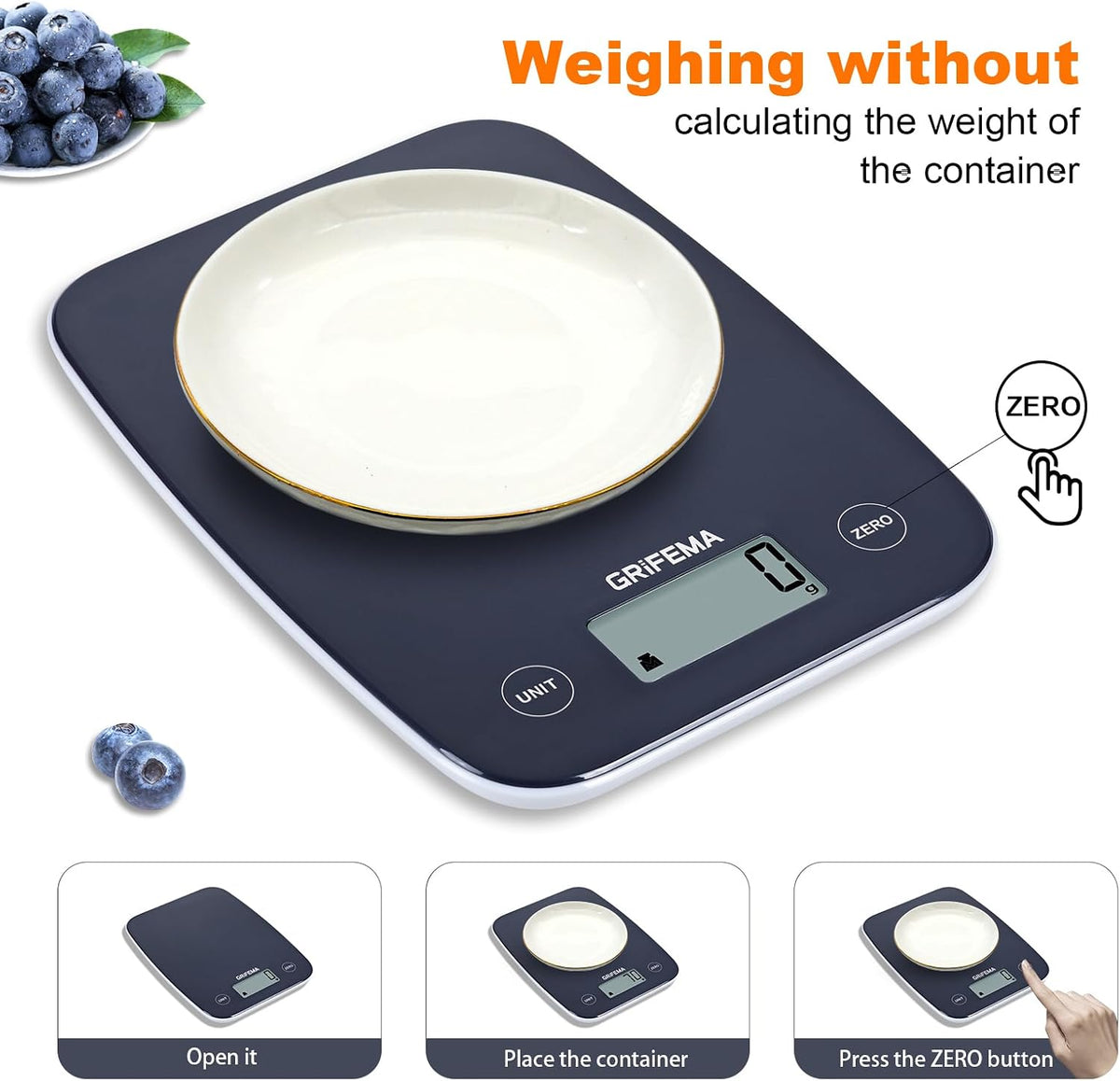 GRIFEMA GA2004 Kitchen Scale with LCD Display 11 lbs