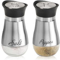 COM-FOUR® 2 Piece Salt and Pepper Shaker Set from Stainless Steel and Glass
