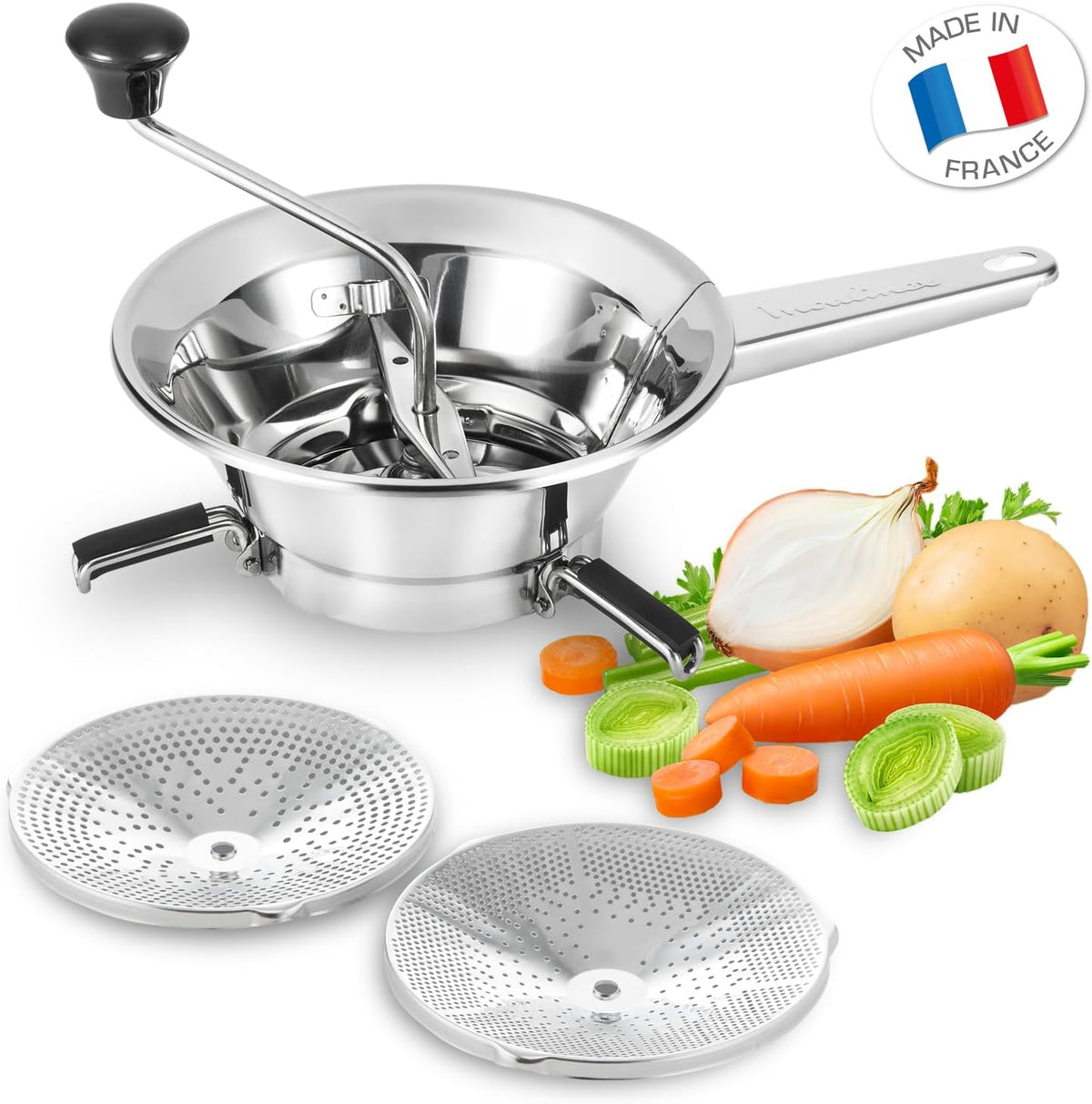 Moulinex A40106, Petit Ménager, Schiaccia Verdure N° 1 in Acciaio Inox